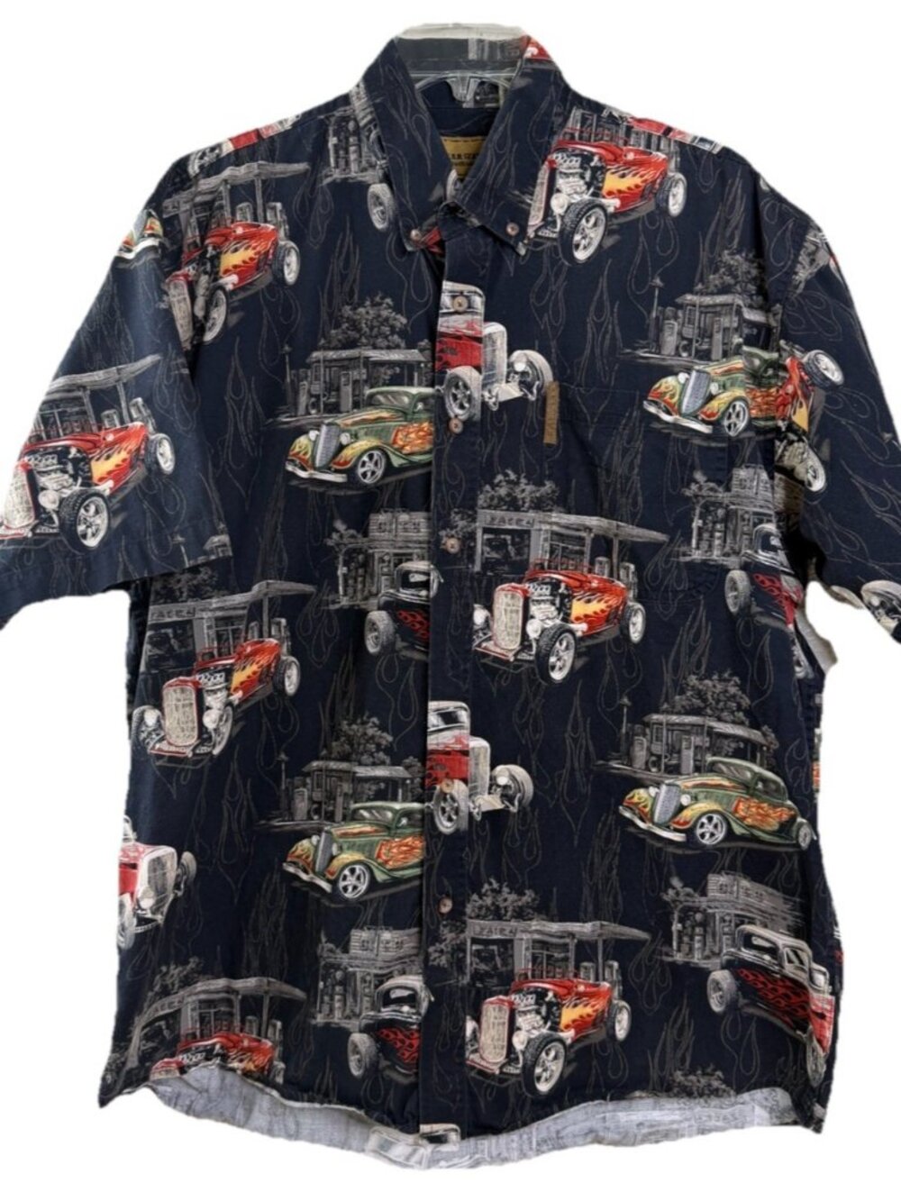 Clearwater Outfitters L Classic Car Hot Rods 100%Cotton Button Down Shirt GUC